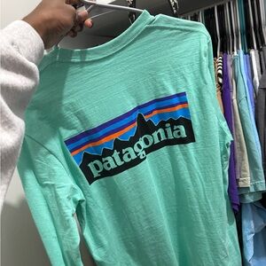 Patagonia Aqua Blue Graphic Long Sleeve